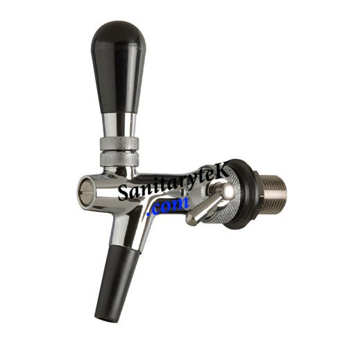 Chrome-plated brass tap with compensator