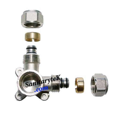 Wall mounted TEE compression fitting