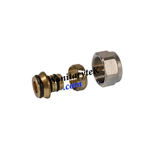 Brass nut and rubber ring for copper and steel pipe