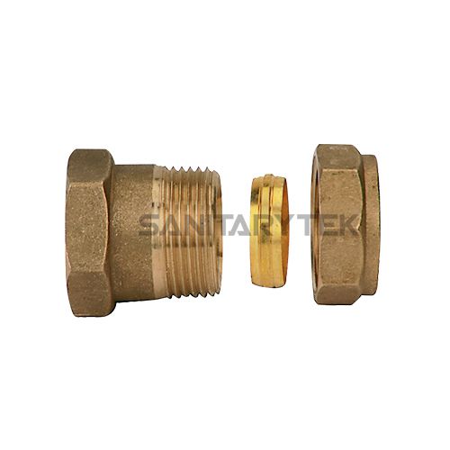 Straight female coupler compression fitting
