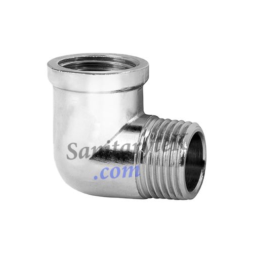 Brass elbow 90° m/f chrome plated