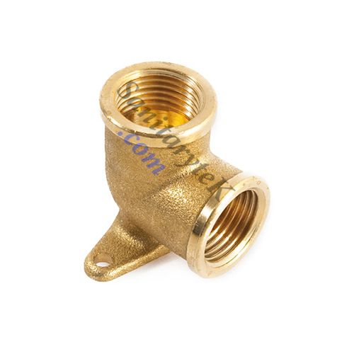 Brass elbow female-female with wall connection
