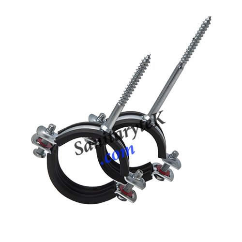 Pipe Clamp With Wood Screw & Rubber