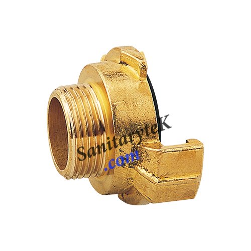 Hose quick connector with male thread